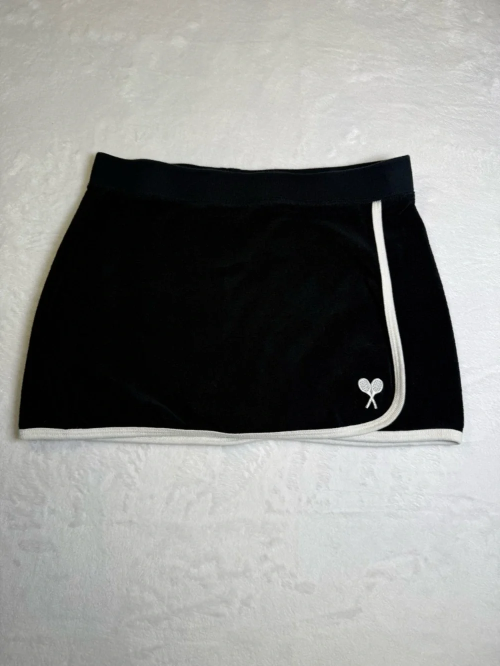 Juicy Y2K vintage Couture Black Terry mini with white trim‎